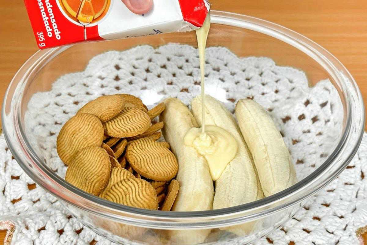 Sobremesa de banana surpreendente e muito simples de preparar