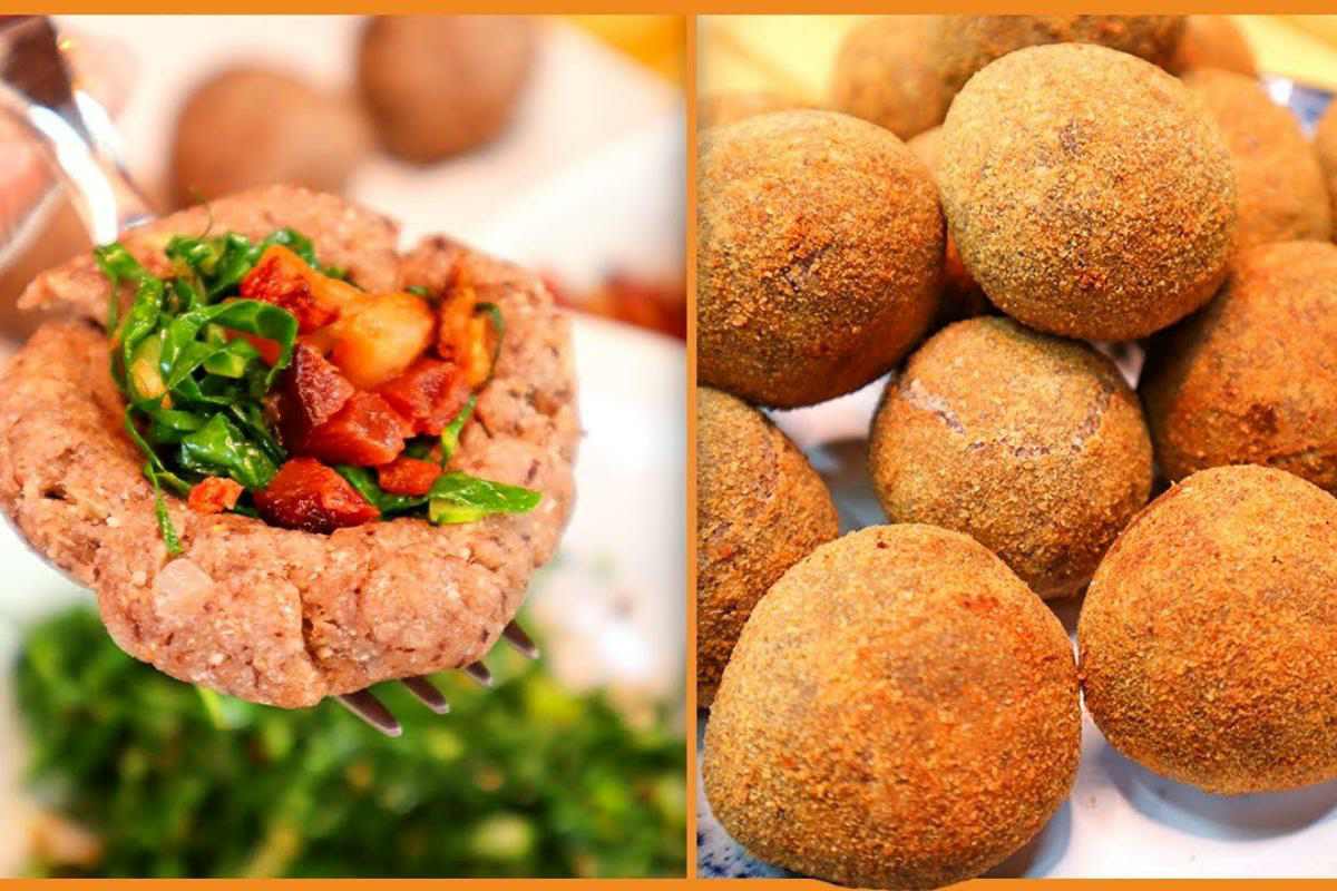Bolinho de feijoada recheado igual de boteco para você receber os amigos em casa
