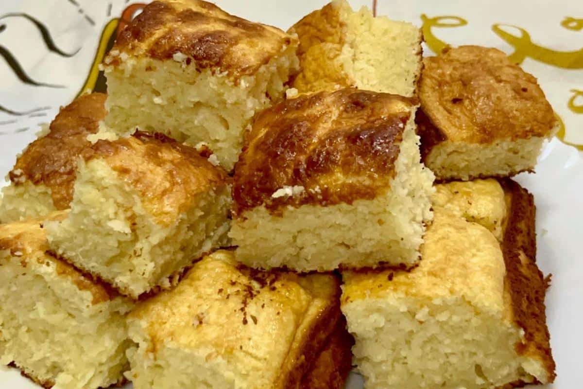 Bolo moça de coco que não precisa colocar farinha de trigo e fica maravilhoso