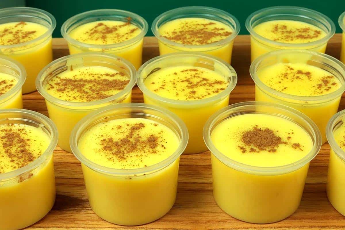 Curau de milho de latinha que rende vários potinhos e fica uma maravilha