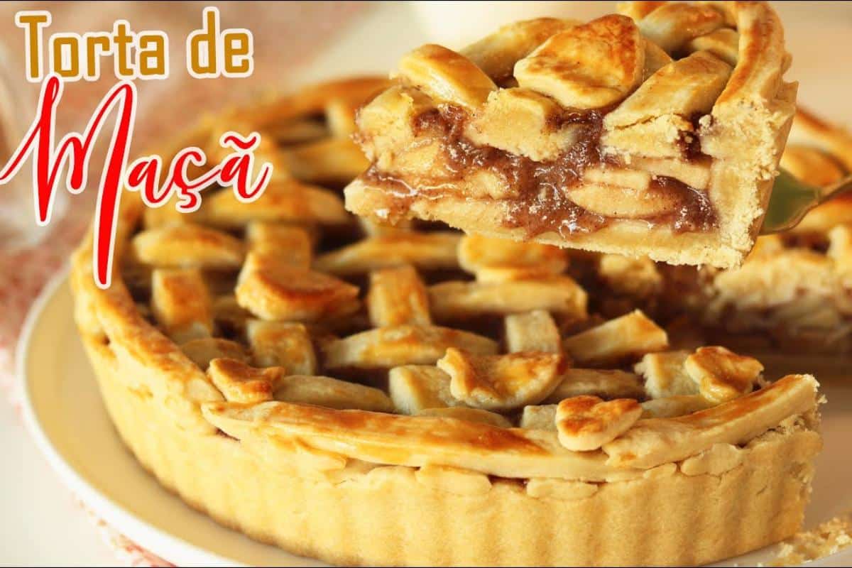 Torta de maçã de confeitaria chique deliciosa e com um sabor incrível