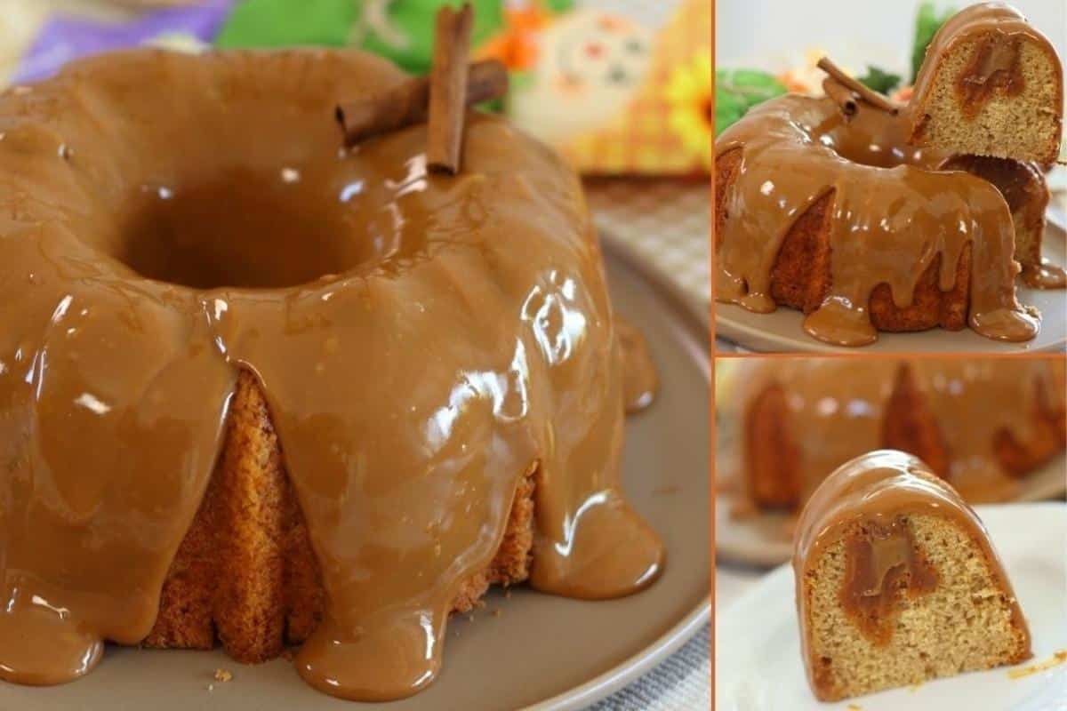 Bolo de churros bem fofinho e com uma cobertura incrível e cremosa