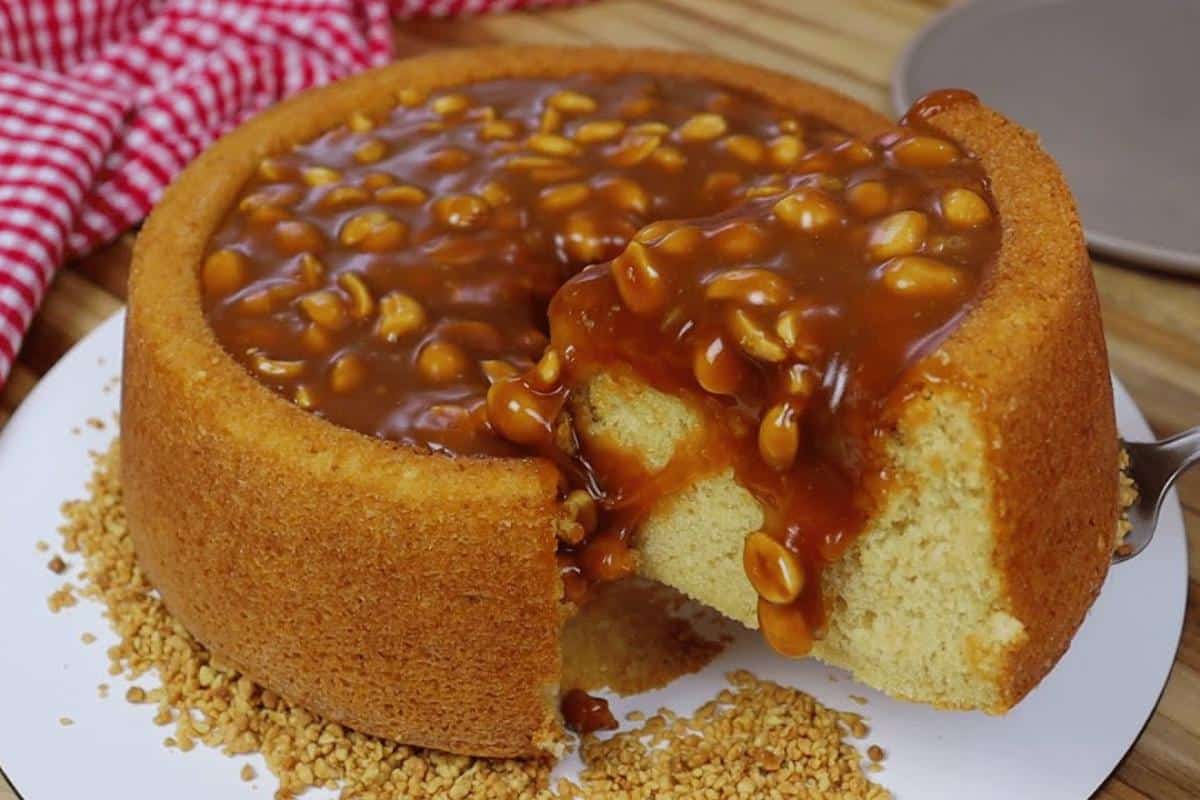 Especial festa junina bolo pé de moleque delicioso perfeito para o arraiá