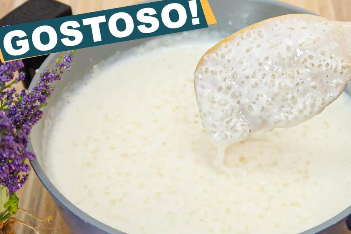 Mingau de tapioca muito cremoso que todo mundo pede mais um pouquinho