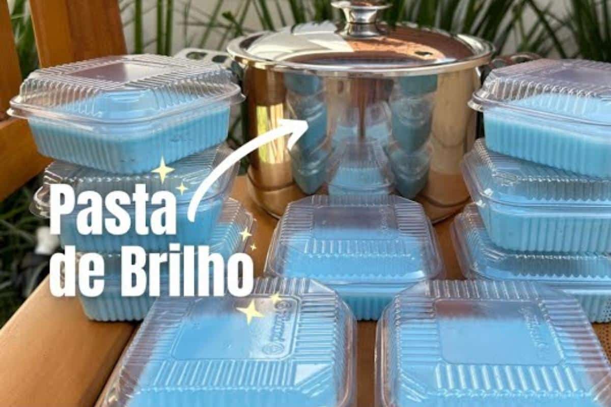 Pasta de brilho caseira que rende bastante e dá para usar o mês inteiro