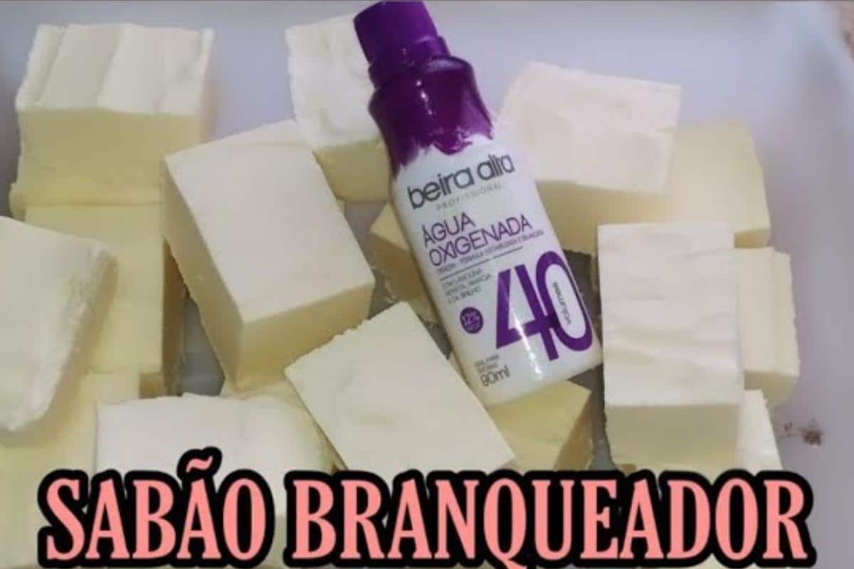 Sabão caseiro branqueador para lavar roupas brancas amareladas e encardidas