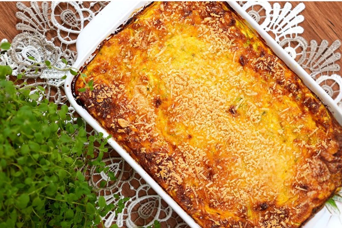 Torta de abobrinha deliciosa sem glúten fica incrível e um sabor delicioso