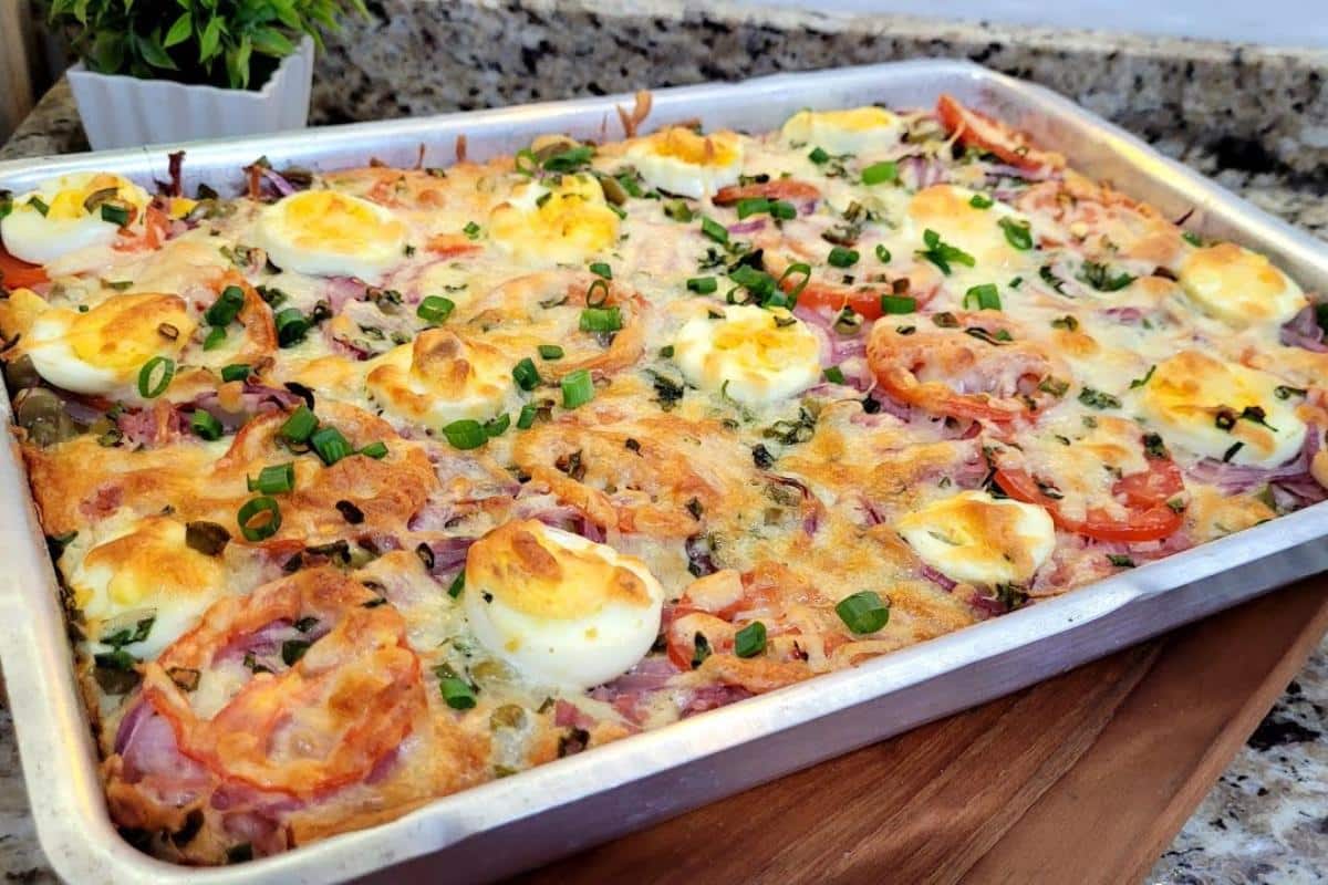 Torta portuguesa muito saborosa e molhadinha nem precisa de pizza hoje à noite