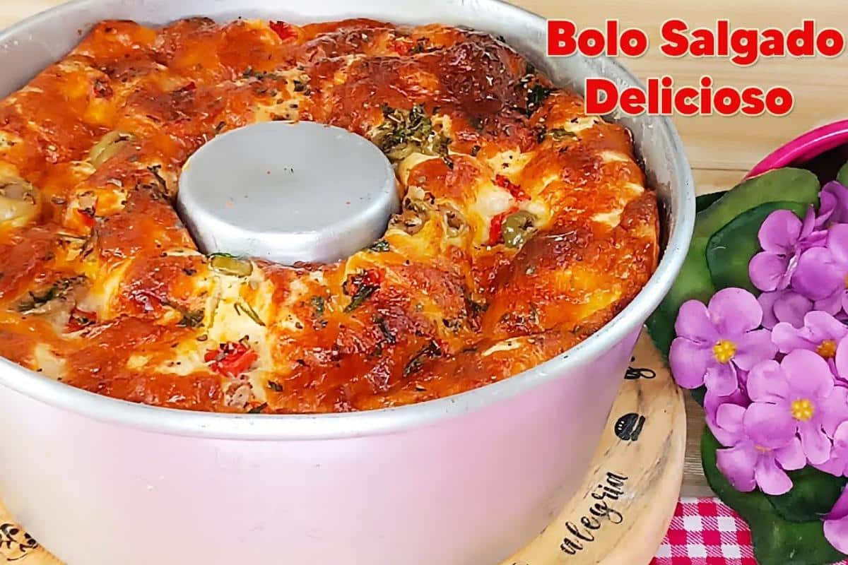 Bolo salgado da roça muito saboroso e macio para um lanche ou jantar diferente