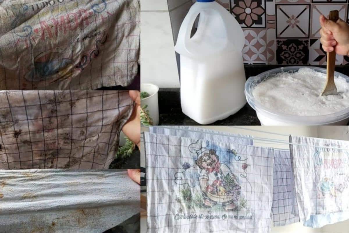 Como lavar panos de prato para tirar todas as manchas de bolor e encardido