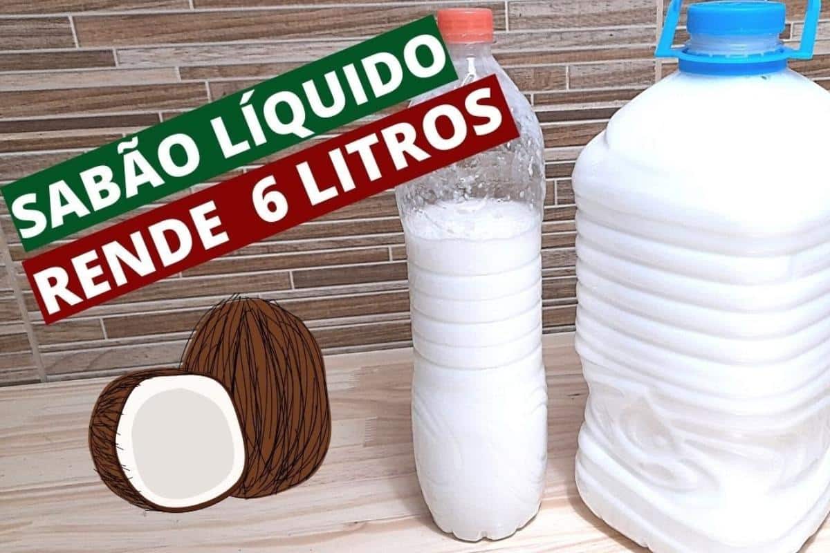 Sabão líquido de coco caseiro ótimo que deixa suas limpas e cheirosas