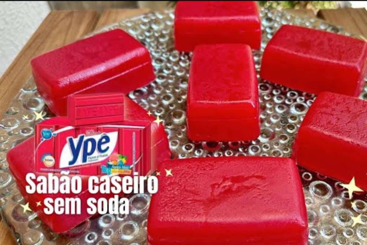 Sabão sem soda que rende bastante e desmancha fácil na água