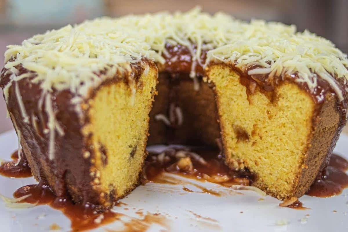 Bolo romeu e julieta incrível que é meu bolo preferido para o lanche da tarde