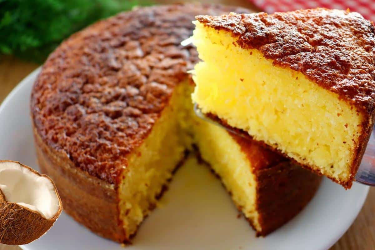 Bolo cocada macio e fofinho que não vai farinha de trigo