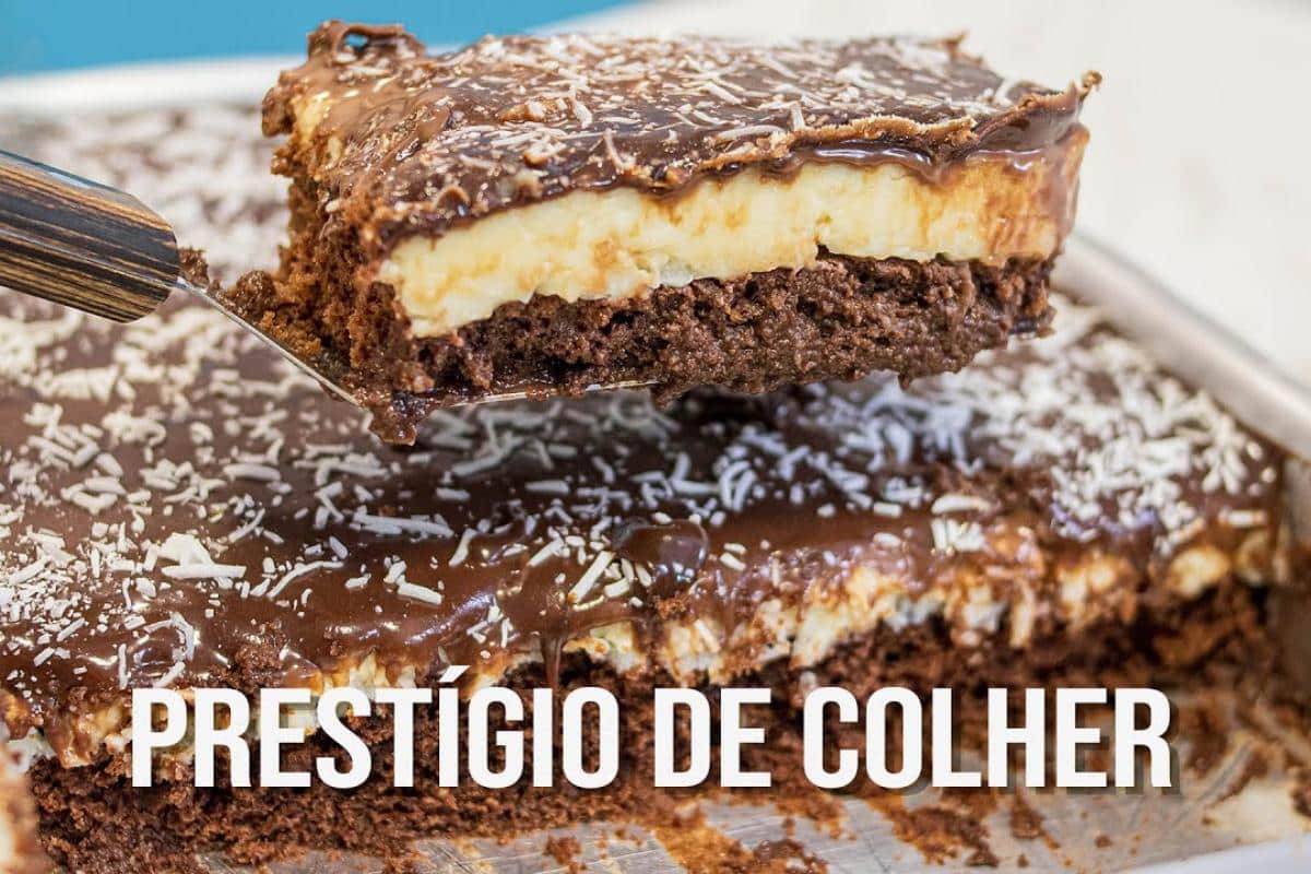 Bolo prestígio para comer de colher de tão cremoso que fica
