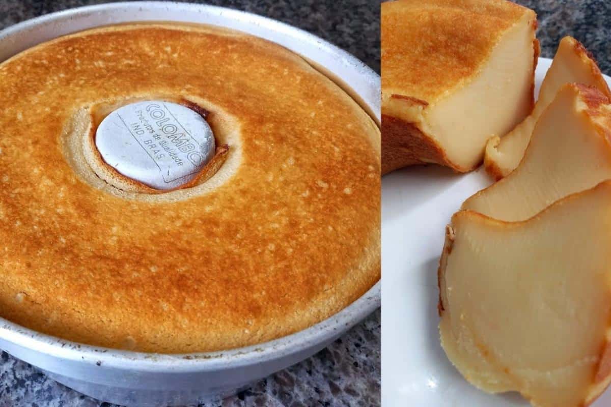 Bolo de leite cremoso de liquidificador feito com ingredientes bem simples e econômicos