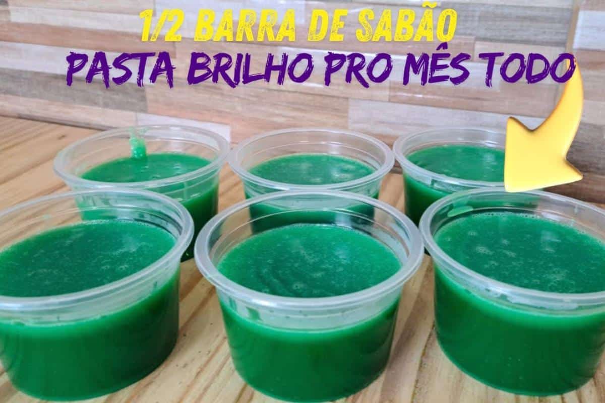Pasta brilha alumínio que fica uma beleza e você vai lavar louça muito rápido com ela