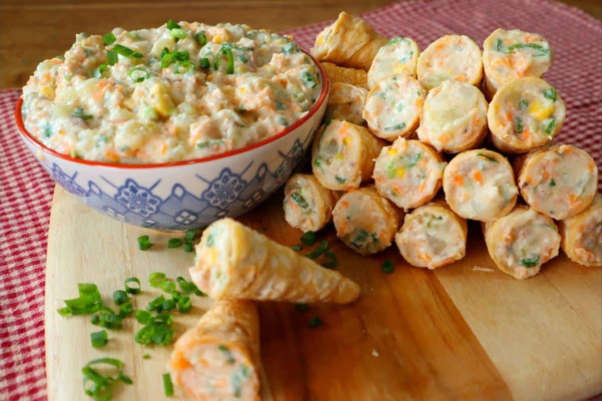 Dica de entradas da ceia de ano novo: canudinhos de maionese deliciosos e fáceis de fazer